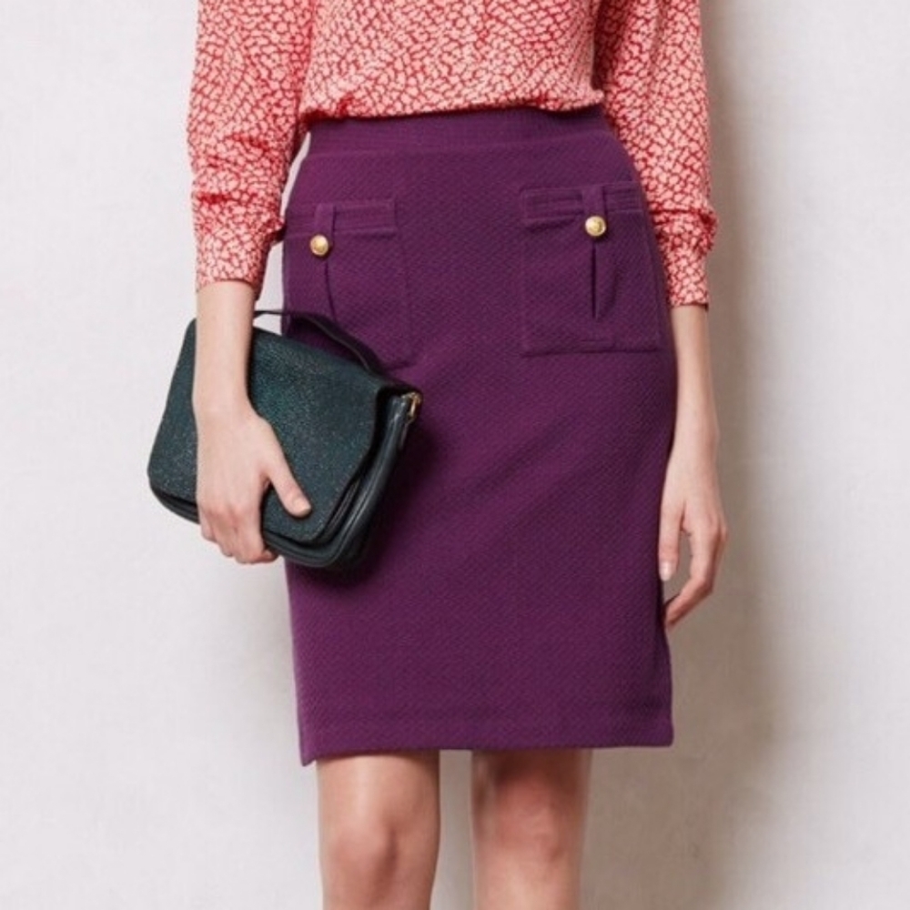 Anthropologie Vanessa Virginia Elegant Purple Skirt Size XS New
